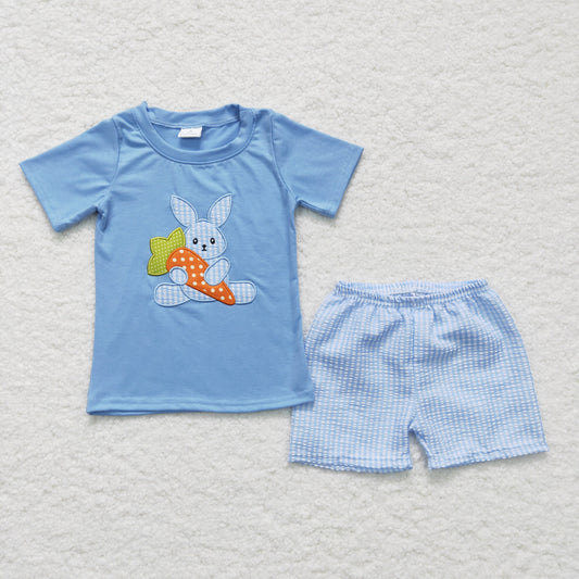 BSSO0087 Easter Blue Bunny Boys Embroidery Set