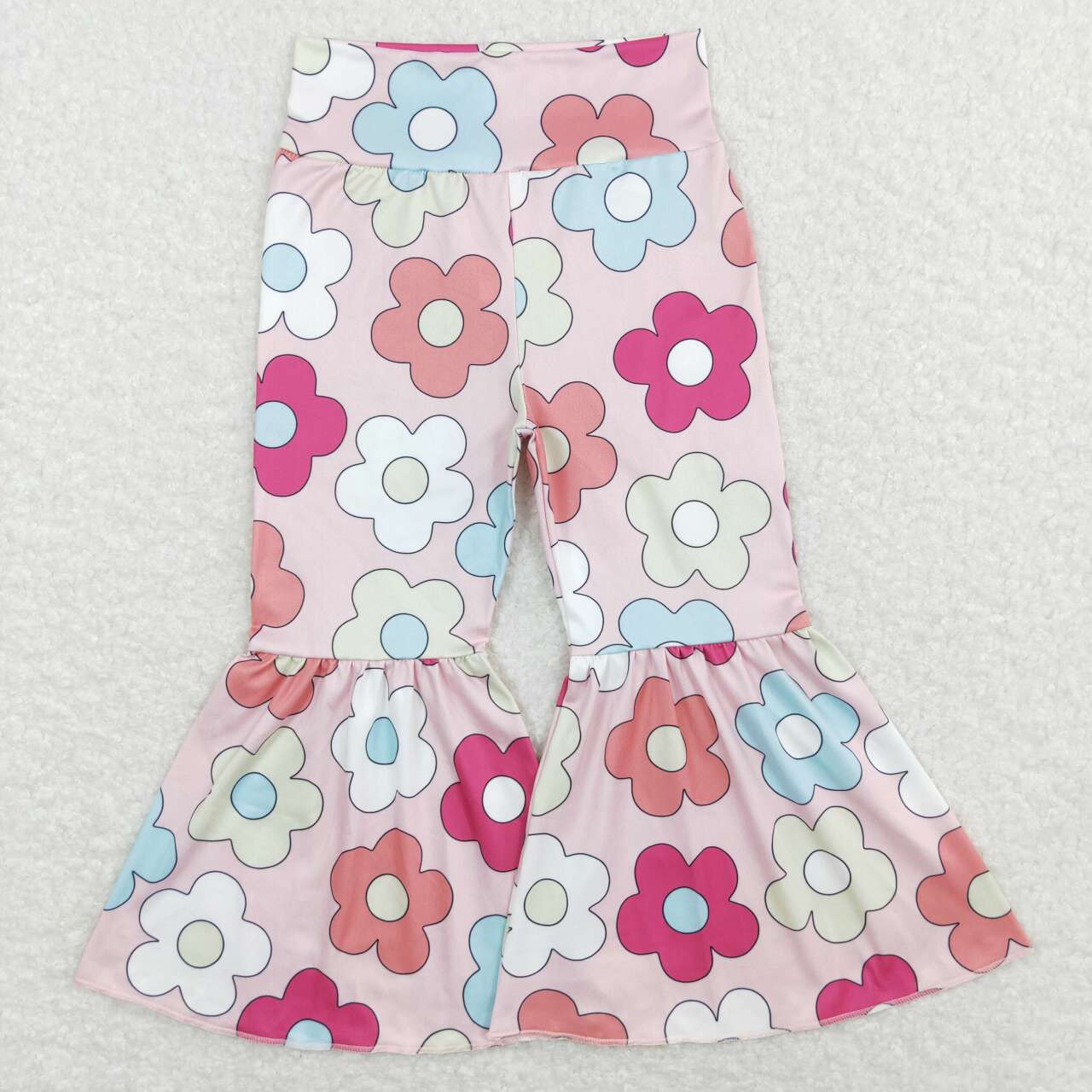 P0361 Colorful flowers pink milk silk girls pants