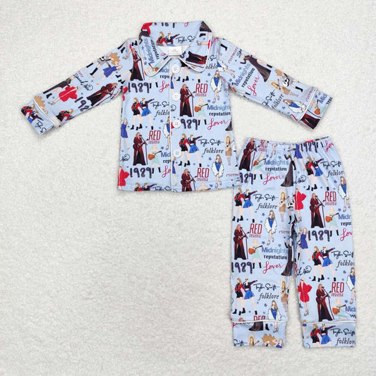 GLP1339 Taylor country singer blue long sleeve pants girls pajamas