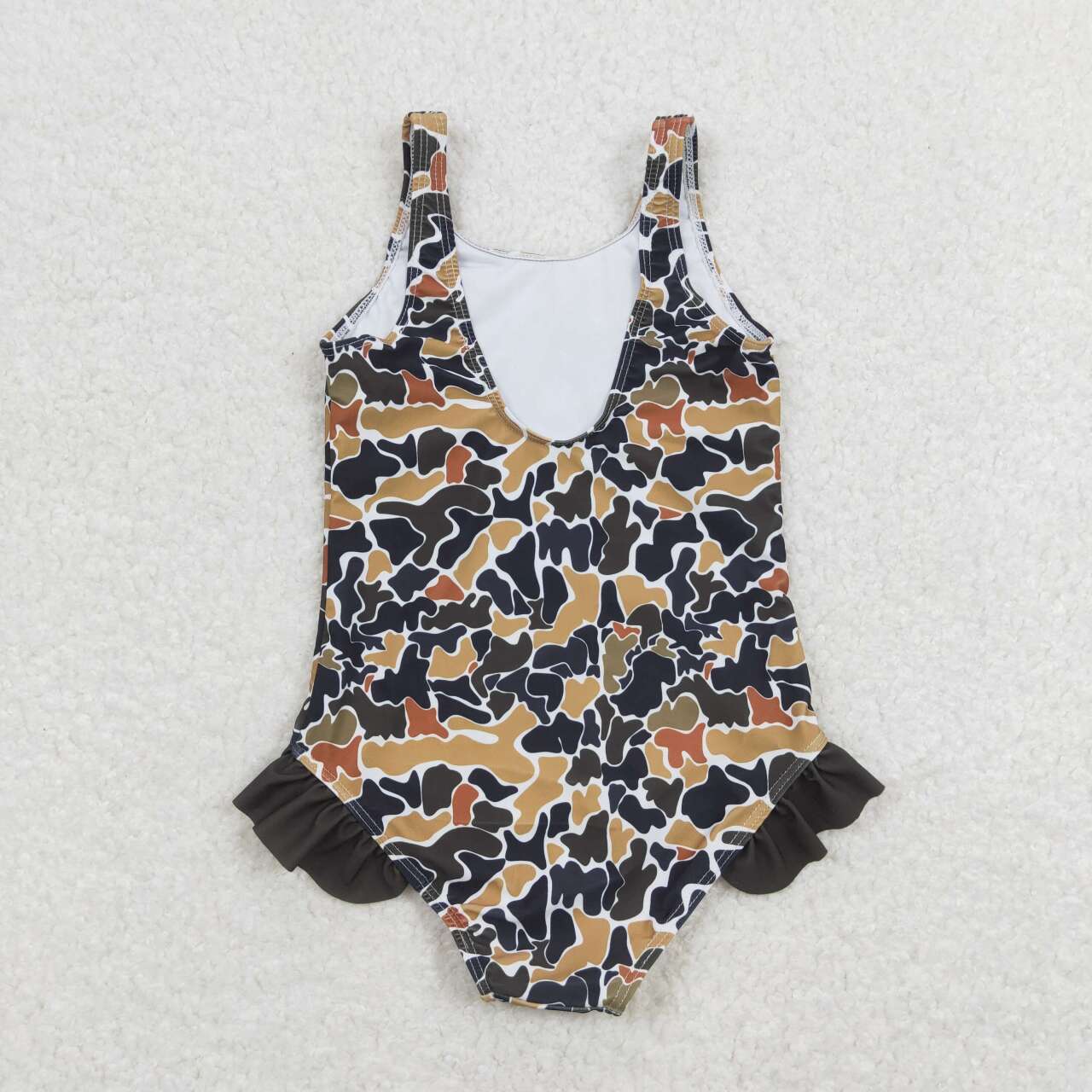 S0239 brown camo sleeveless girls swimsuits