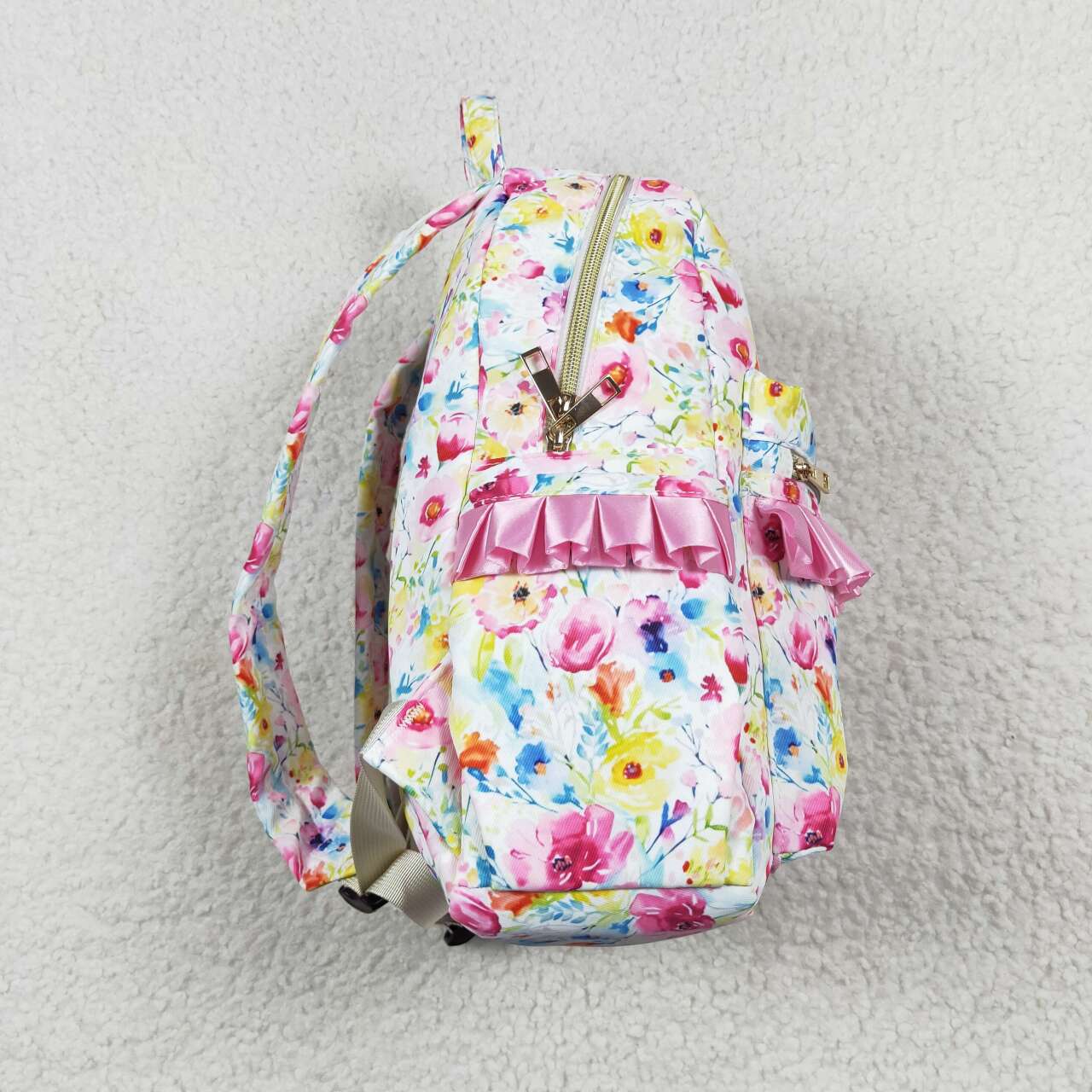 BA0174 colorful flowers pink kids bag