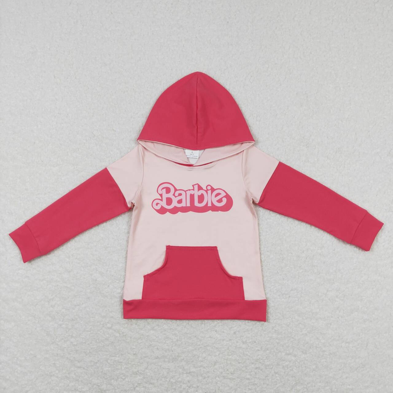 GT0400 BA cartoon hot pink pocket long sleeve girls hoodie top