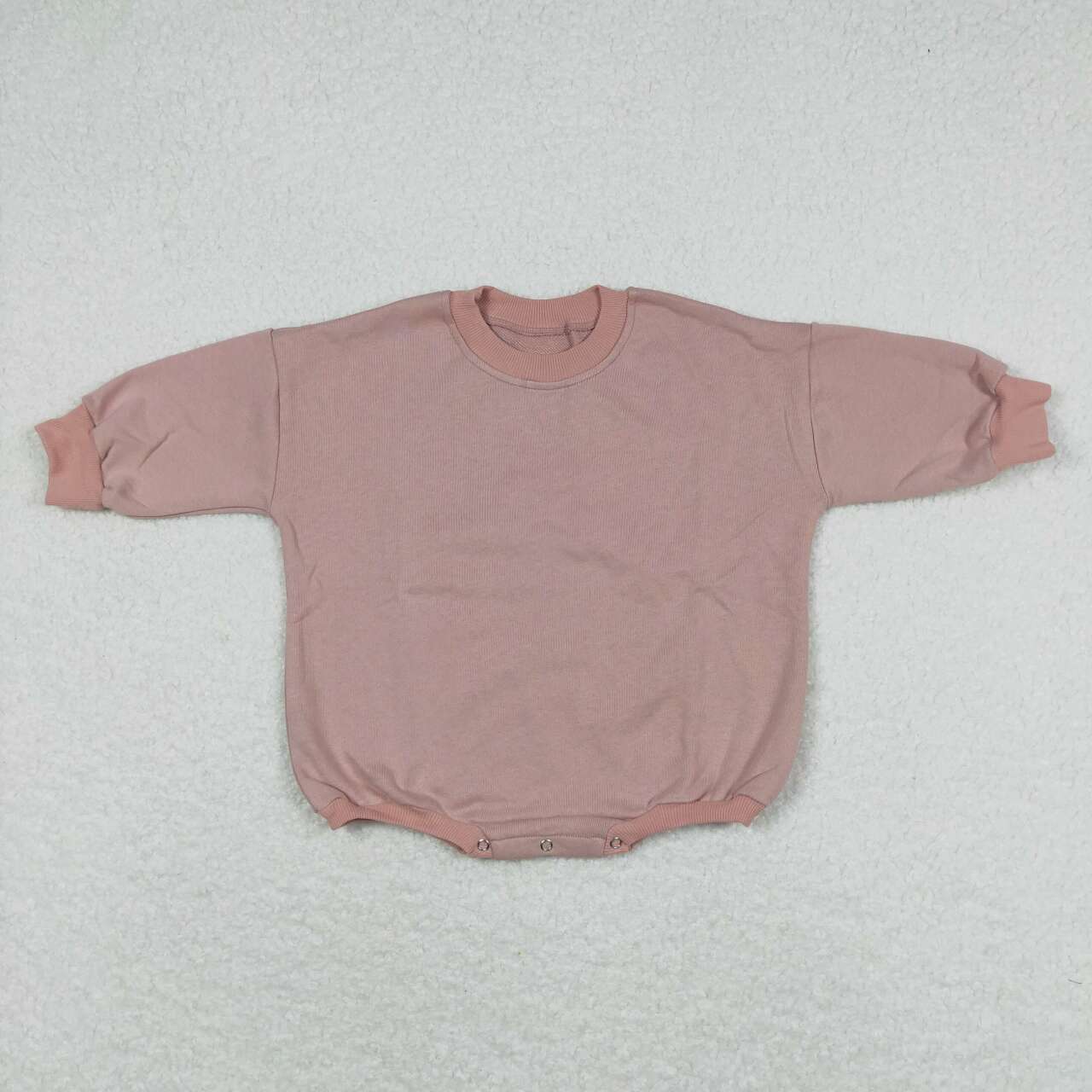 LR0930 dark pink cotton long sleeve girls romper