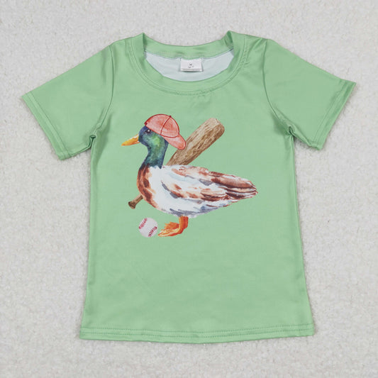 BT0611 Play baseball mallard green short sleeve boys top