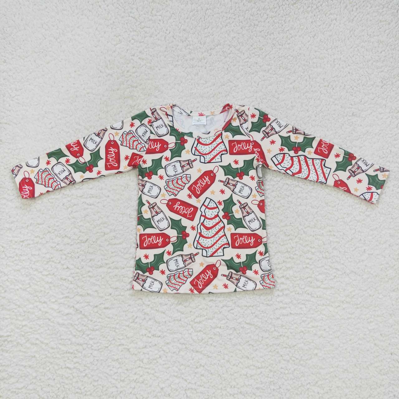 GT0325 Christmas Tis the season cake long sleeve girls top