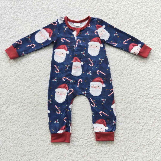 LR0498 Christmas Santa Claus Long Sleeve Kids Romper