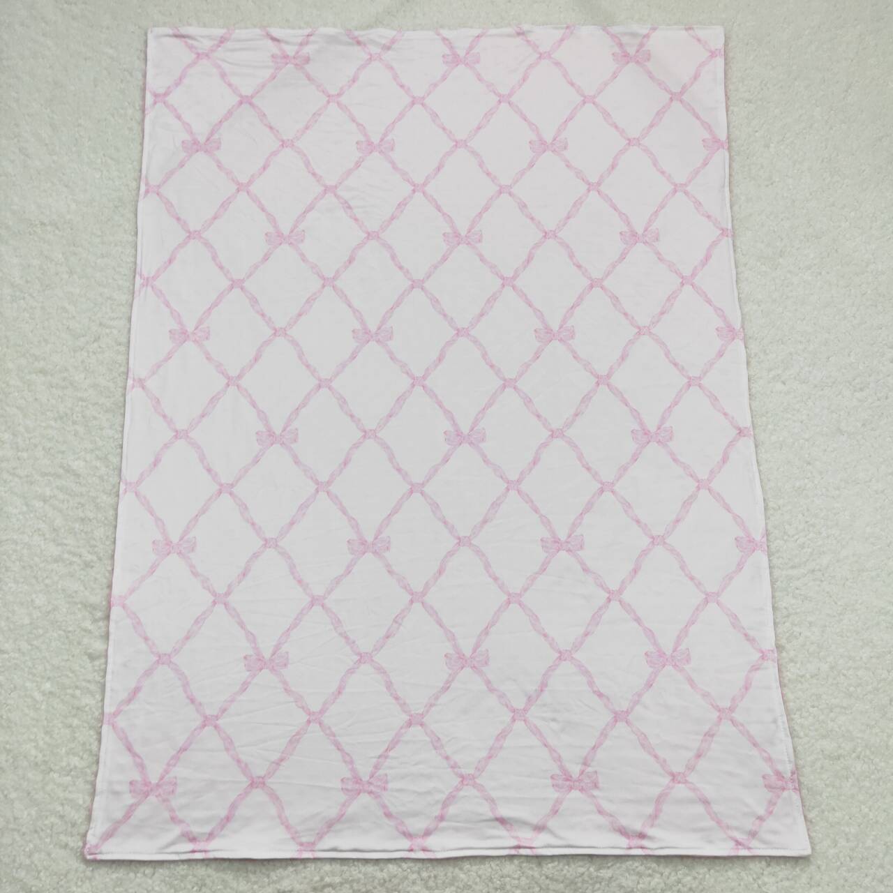 BL0132 pink bows baby blanket