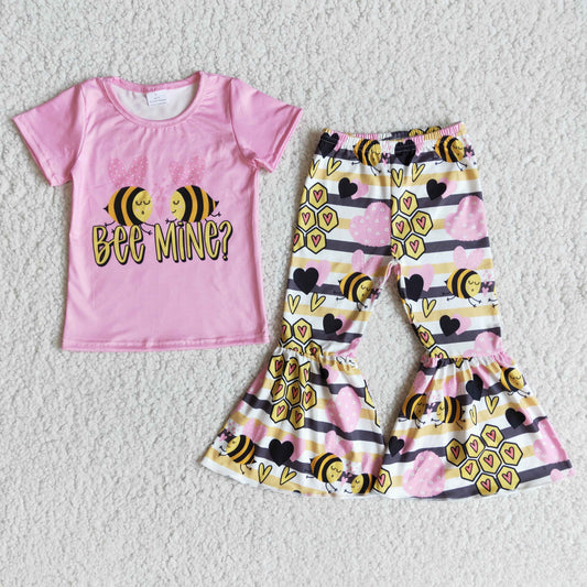 Bee Mine Valentine Girls Toddler Outfits