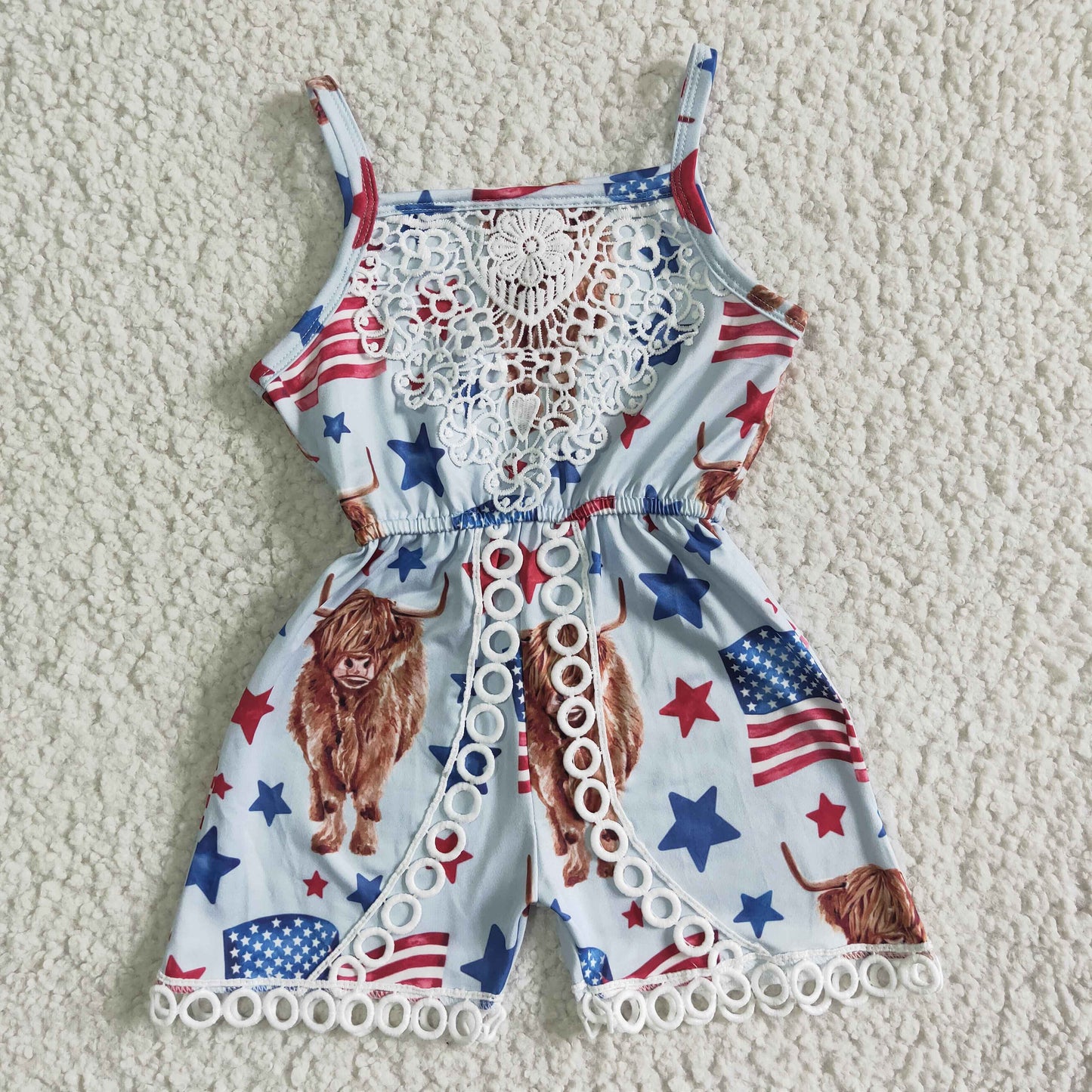 SR0053 4th Of July Baby Jumpsuits