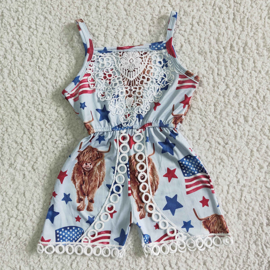 SR0053 4th Of July Baby Jumpsuits