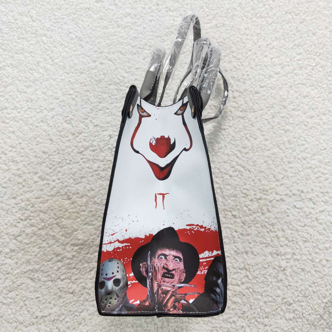 BA0136 Halloween clown white handmade bag