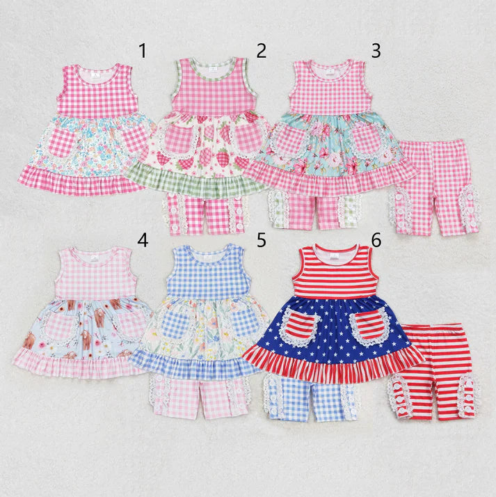 Summer pockets girls set RTS Sibling Clothes