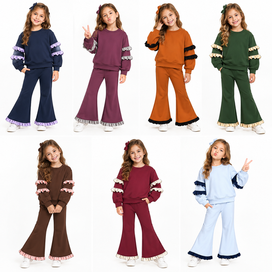 preorder Solid Color Girls Set Sibling Clothes