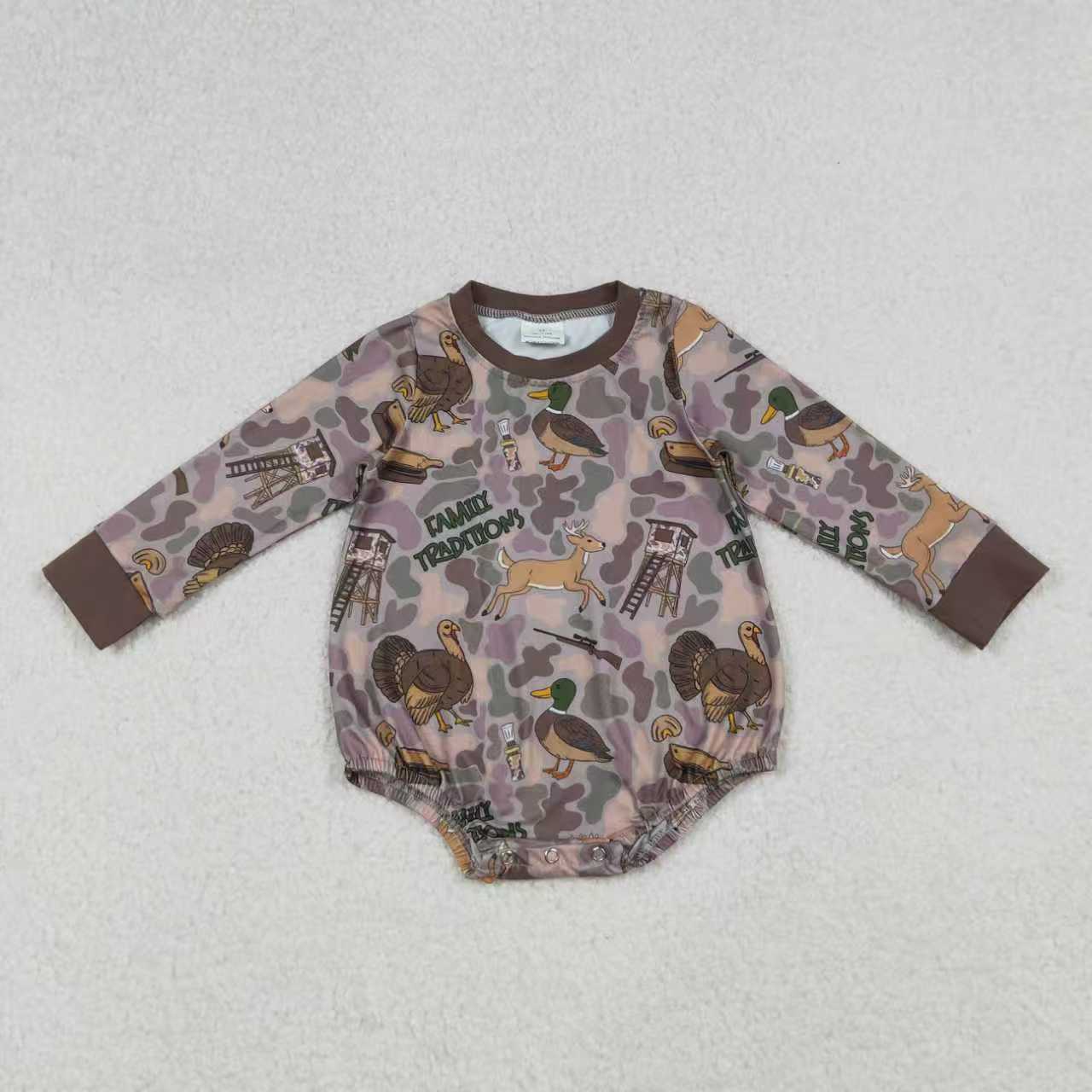 hunting camo duck call romper/set RTS Sibling Clothes