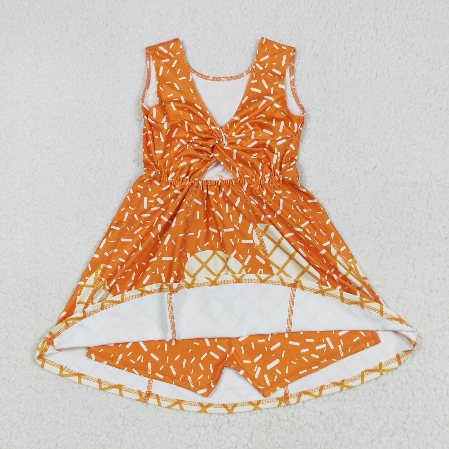 GSD2750 yoga ice orange sleeveless skorts girls dress