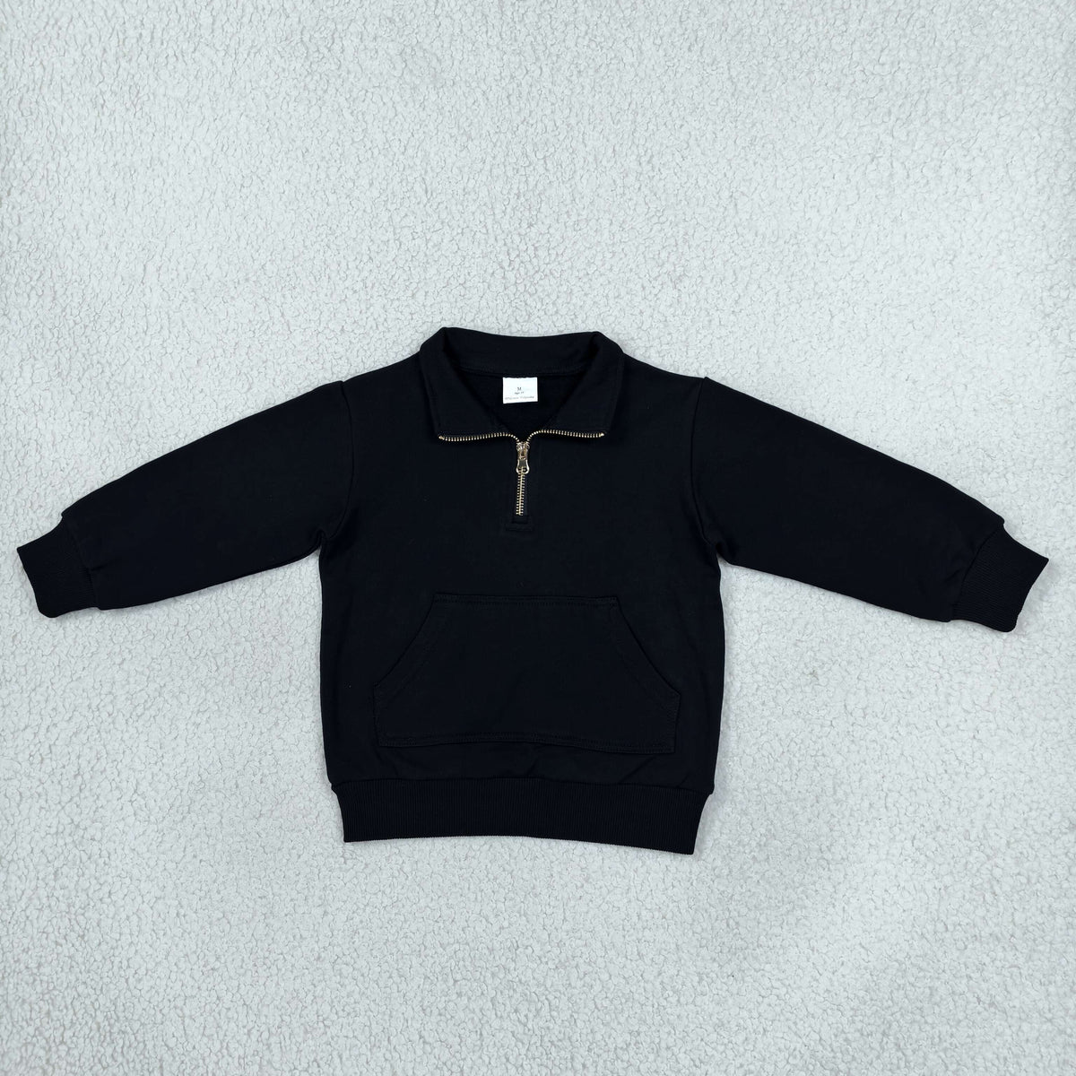 GT1764 Black Sweatshirt Zipper Pocket Long Sleeve Girls Top