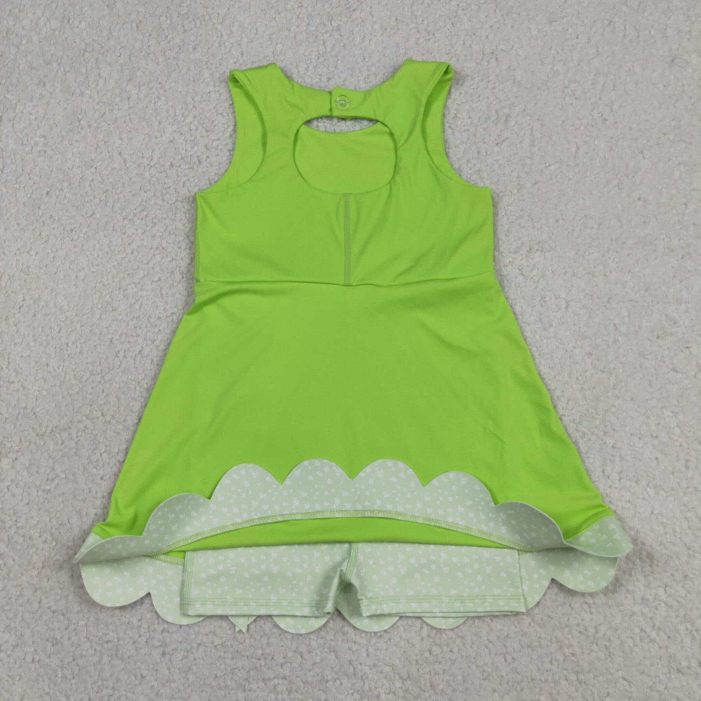 GSD3316 Yoga Solid Color Mint Green Bows Sleeveless Skorts Girls Dress