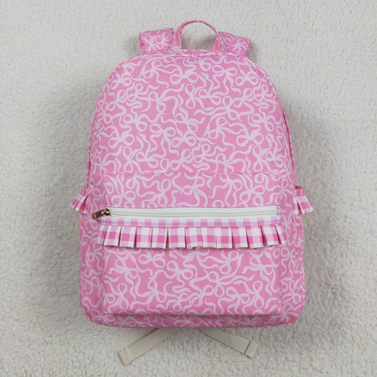 BA0308 pink bows pink ruffles school bag