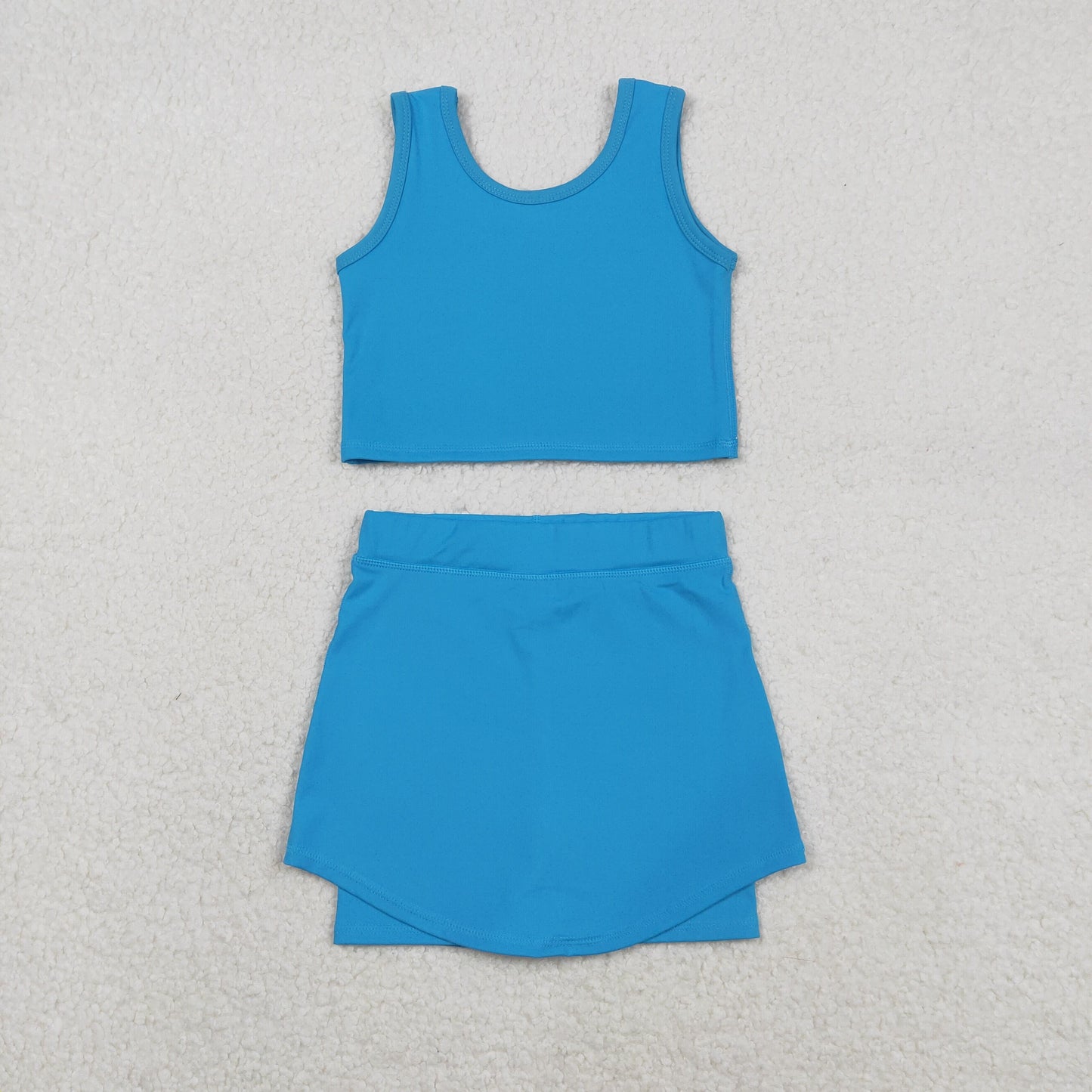 GSD2659 yoga blue sleeveless skirt skorts girls set