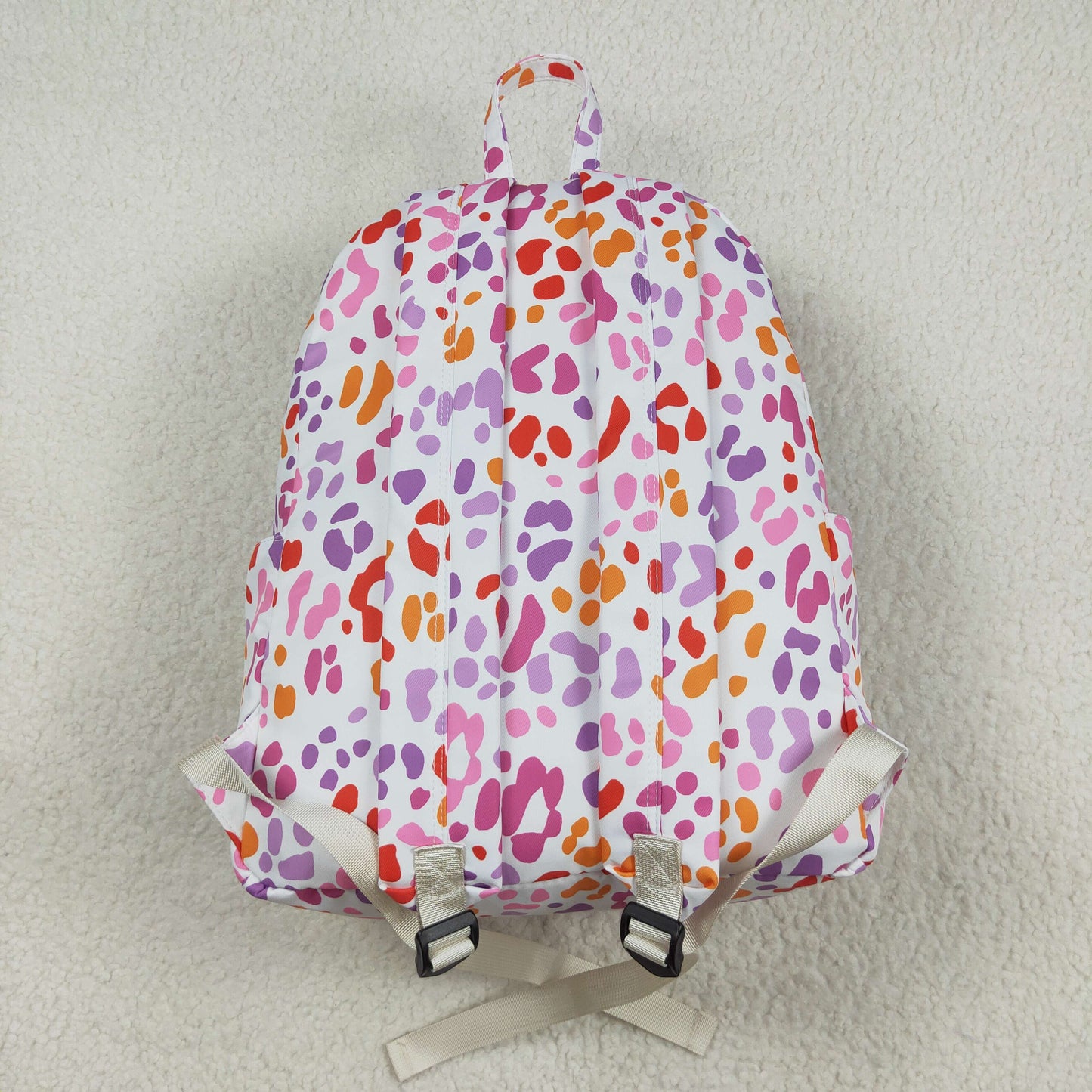 BA0307 colorful leopard pink ruffles school bag