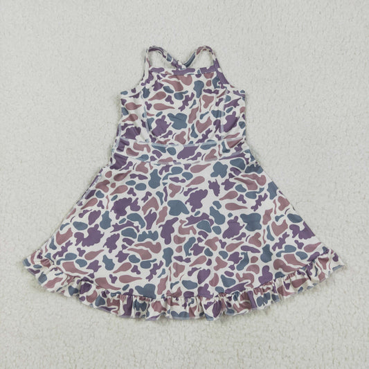 yoga GSD2310 hunting camo green purple camo yoga girls dress with shorts
