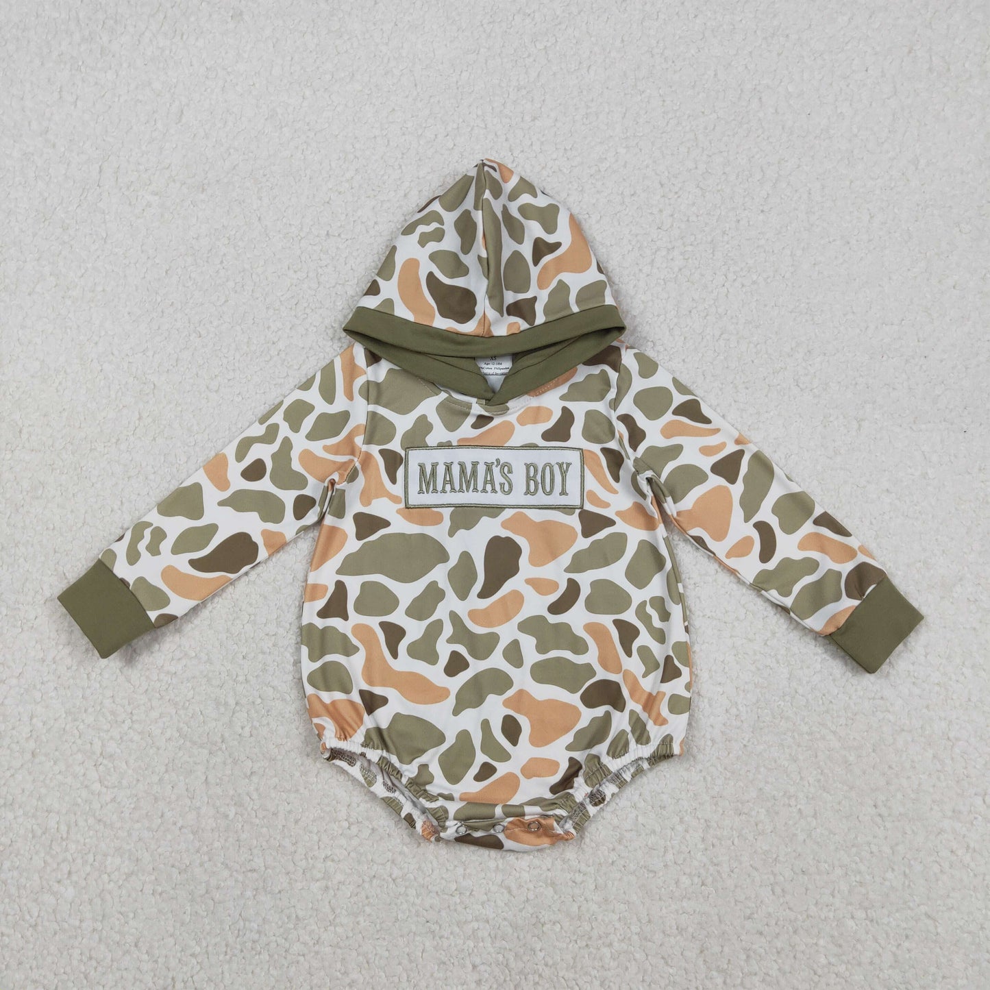 Embroidery LR2798 hunting camo mama's boy hoodie long sleeve boys romper