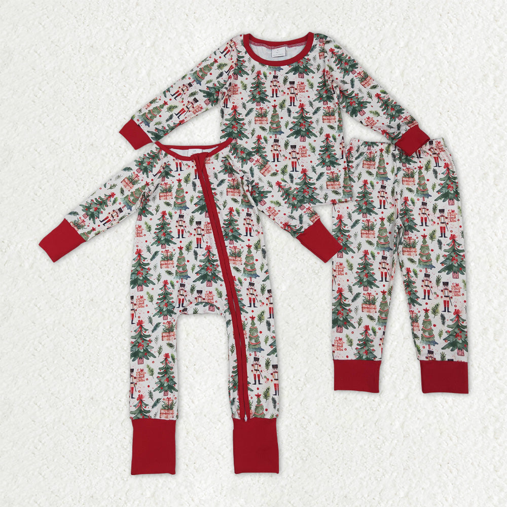 Christmas soldier tree romper/set RTS Sibling Clothes