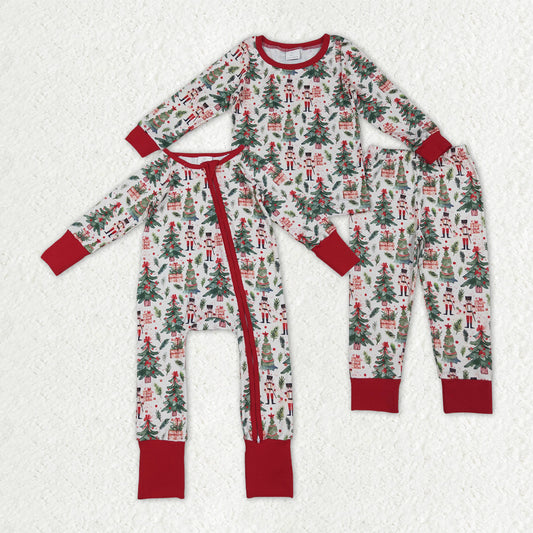 Christmas soldier tree romper/set RTS Sibling Clothes