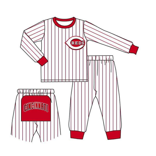 custom S 10.10 Team red striped long sleeve pants kids pajamas