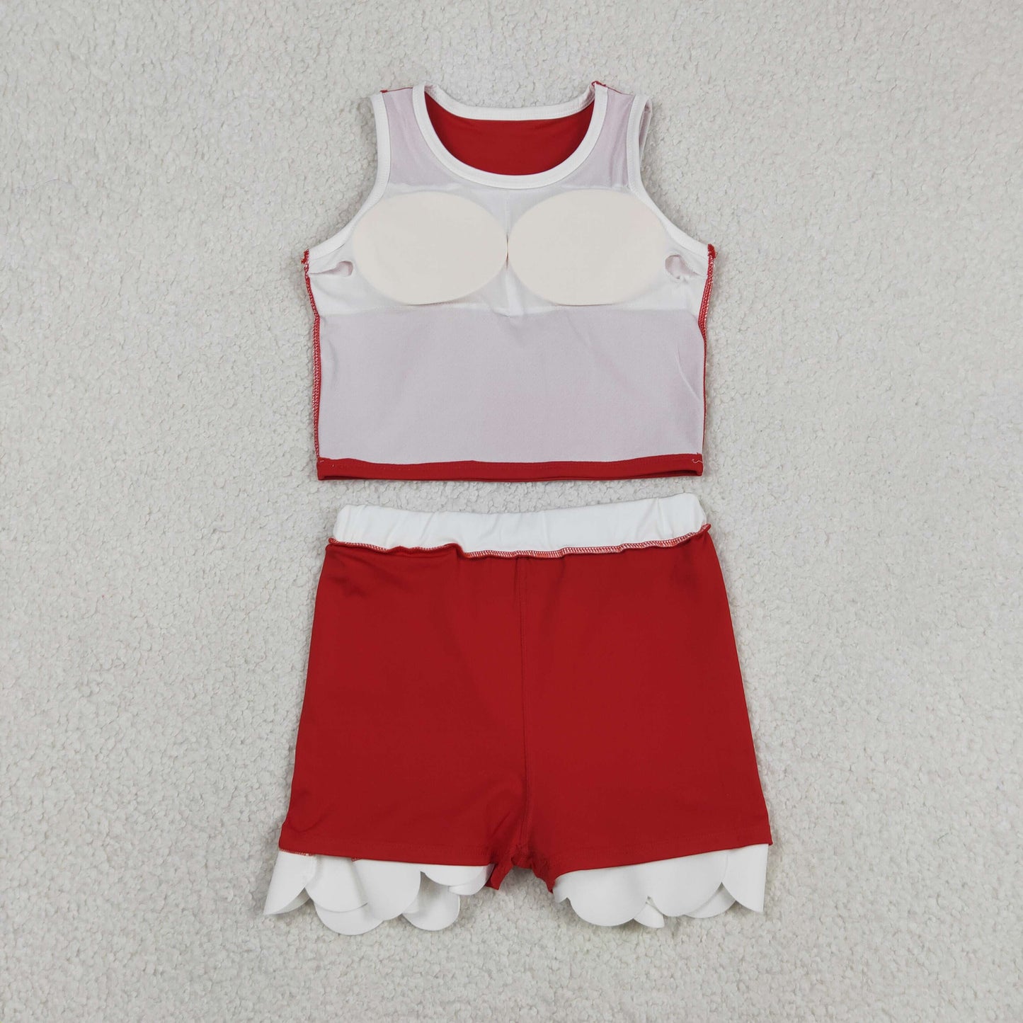 GSD4016 Yoga Red Sleeveless Skorts Girls Set