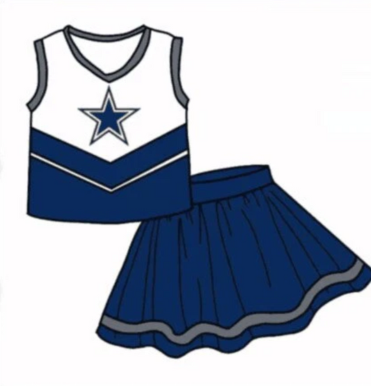 custom S 10.3 Blue star sleeveless skirt cheerleader dress