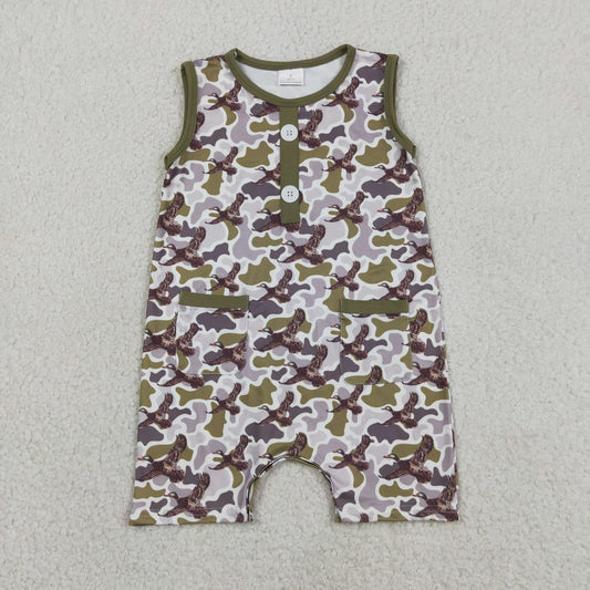 SR3946 Mallard Duck Camo Sleeveless Boys Romper
