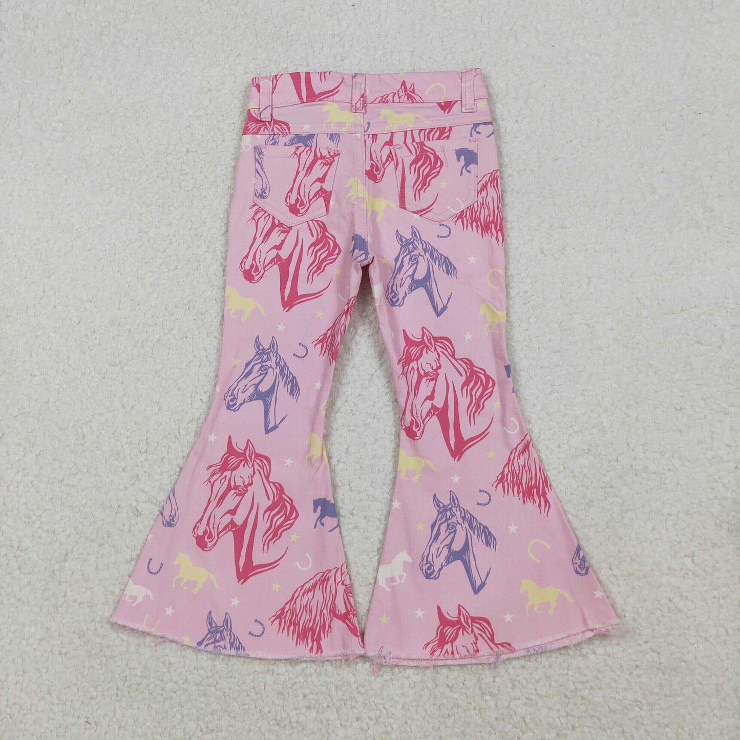 P0431 Horse pink denim pants girls jeans