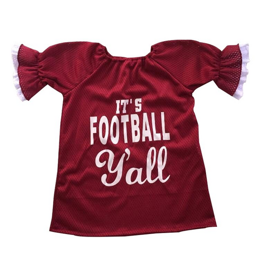 preorder GT0272 Football team red short sleeve girls top