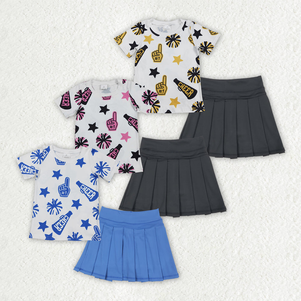 cheer star top yoga skirt skort girls set RTS Sibling Clothes