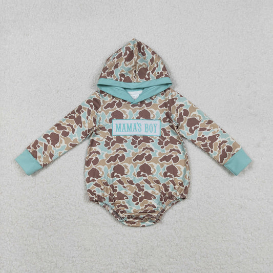 Embroidery LR2795 hunting camo mama's boy hoodie long sleeve boys romper