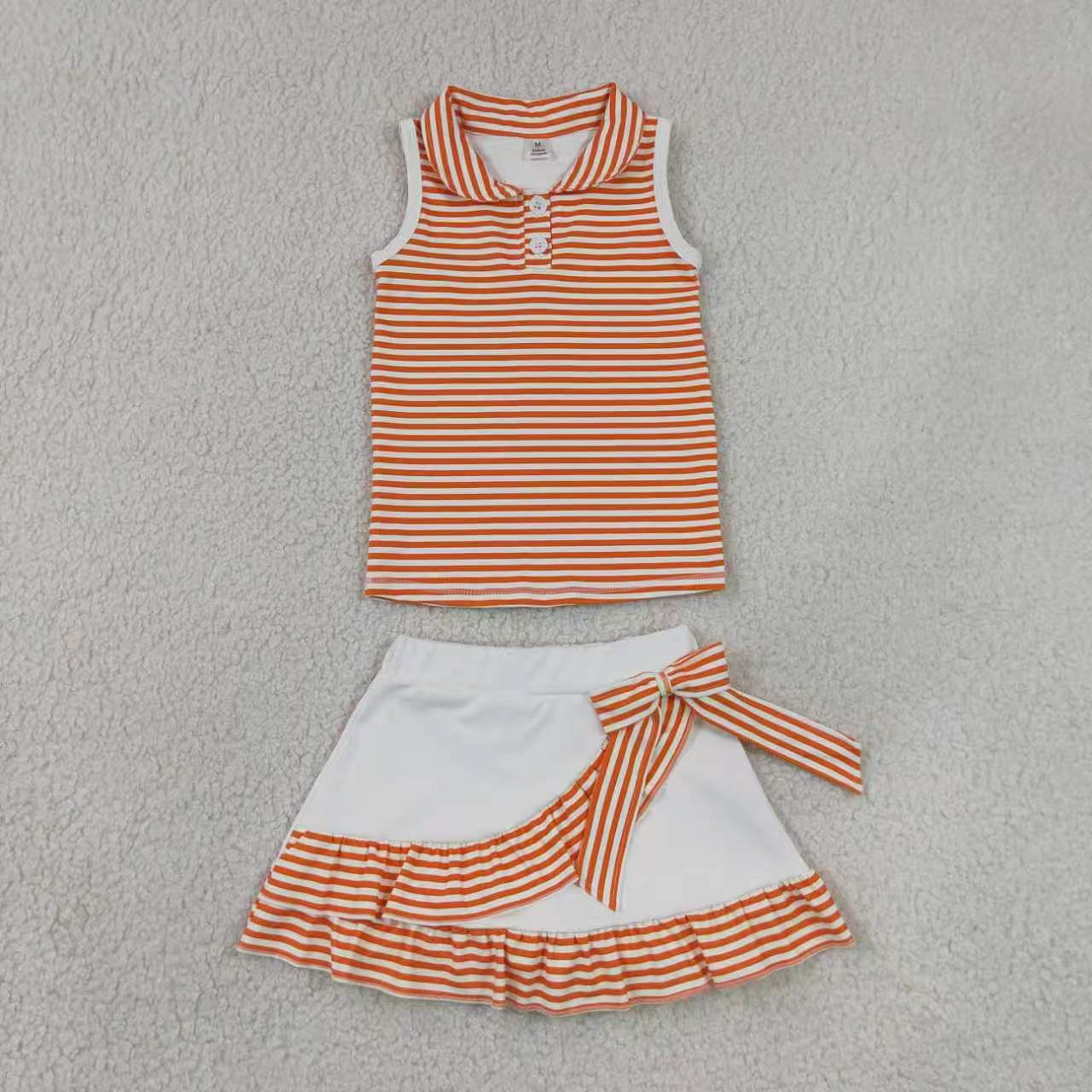 Yoga Colorful Striped Sleeveless Skorts Girls Set RTS Sibling Clothes