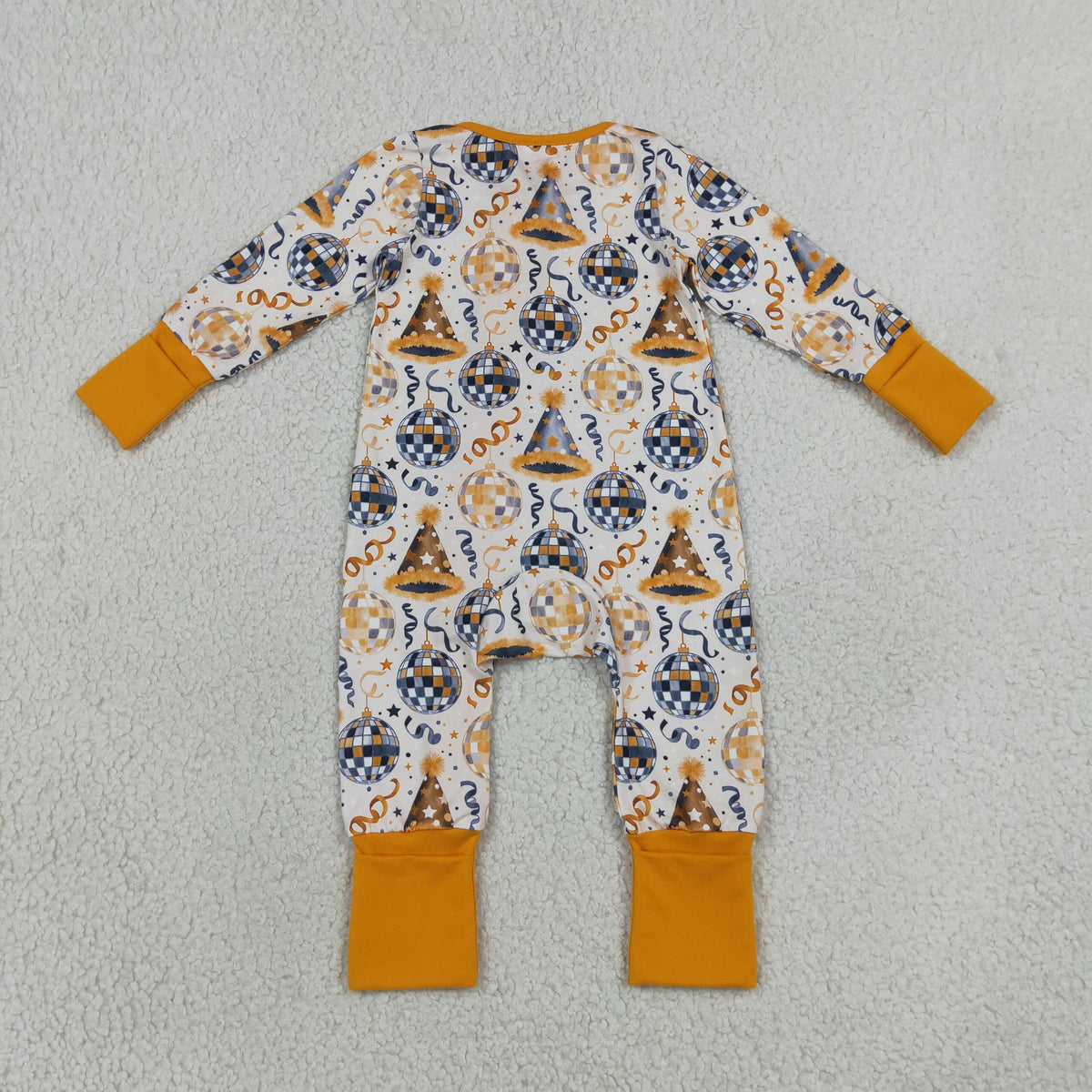 LR3212 Happy Birthday Zipper Long Sleeve Boys Romper