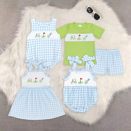 cartoon golf Summer Sibling Clothes RTS