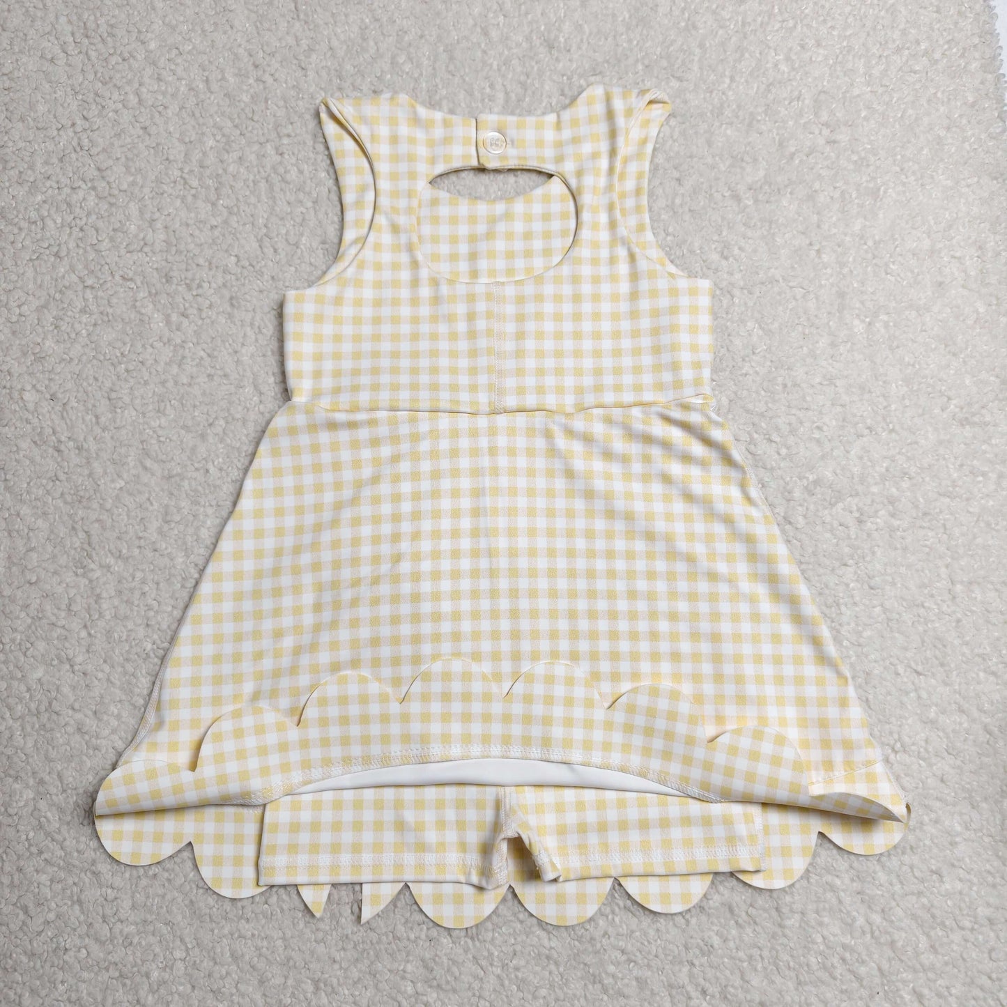 GSD3027 Yoga Light Yellow Sleeveless Girls Dress