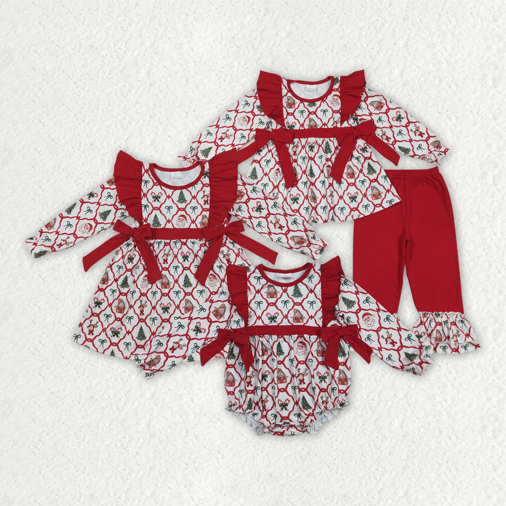 Christmas house tree red Sibling Clothes RTS sibling clothes