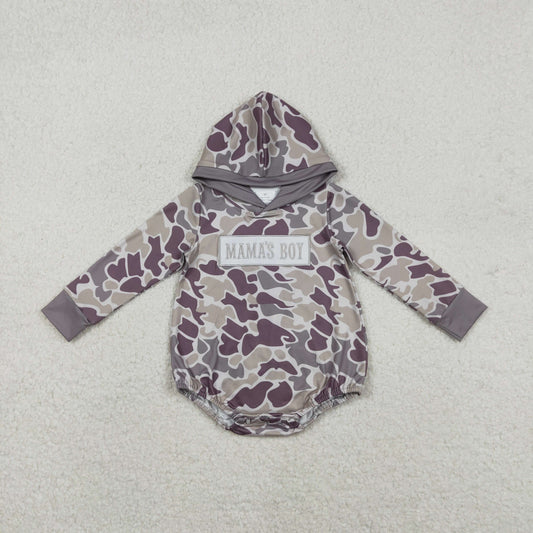 Embroidery LR2792 hunting camo mama's boy hoodie long sleeve boys romper