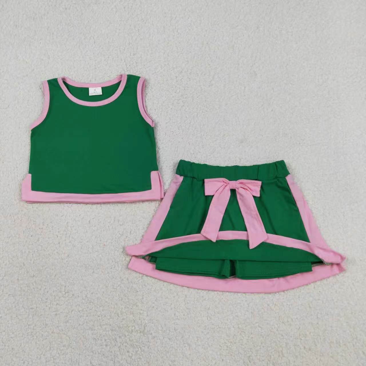 Solid Color Skorts Girls Set Sibling Clothes RTS