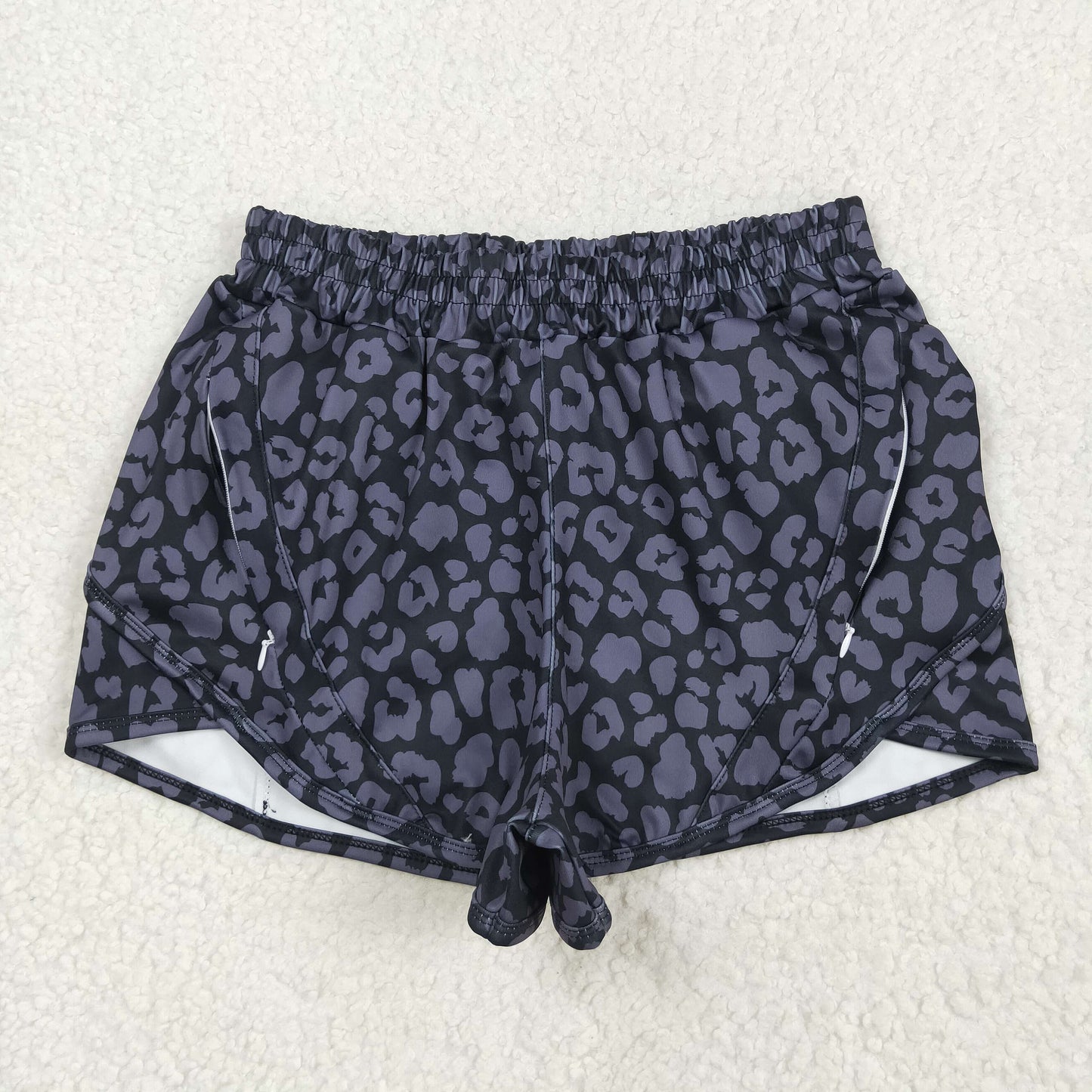 SS0471 yoga dark grey leopard adult shorts