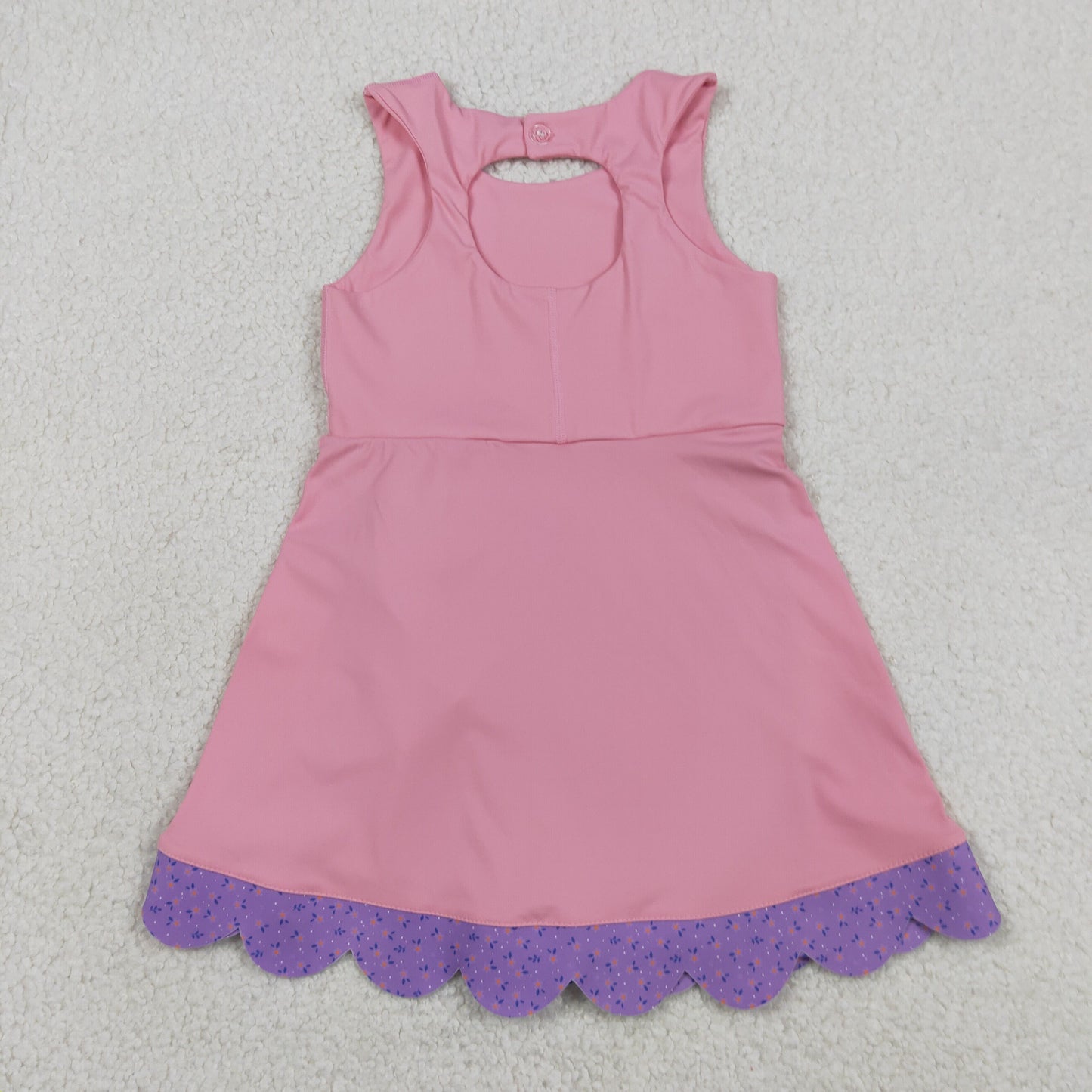 GSD3028 Yoga Pink Bows Sleeveless Girls Dress
