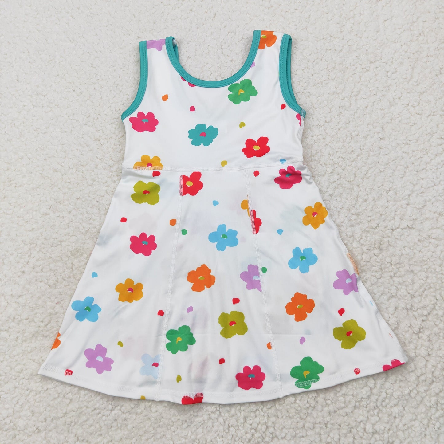 yoga GSD2346 colorful flowers sleeveless girls dress with shorts
