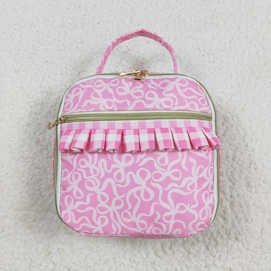 BA0310 pink bows pink ruffles lunchbox lunch bag