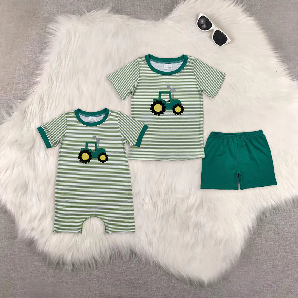 Embroidery tractor farm RTS Sibling Clothes