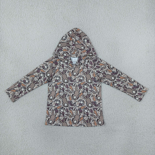 BT1965 Easter Camo Bunny Rabbit Carrot Hoodie Long Sleeve Boys Top