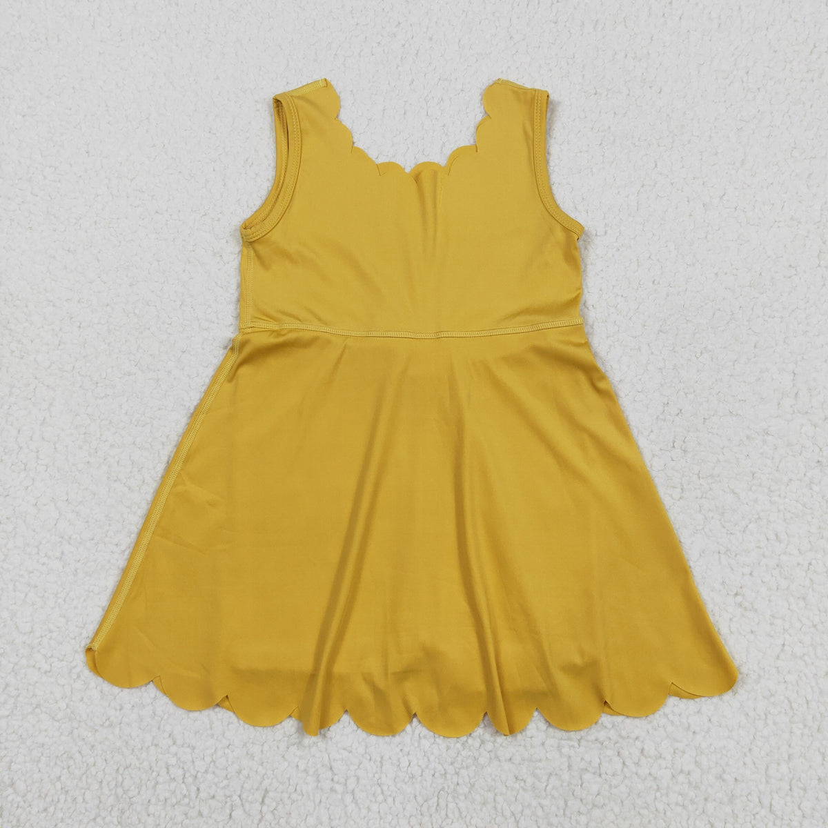 GSD2373 yoga yellow sleeveless with shorts girls dress